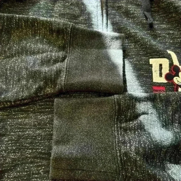 Disney Parks Mickey Mouse Zip Hooded Black Jacket Size L - Picture 10 of 10